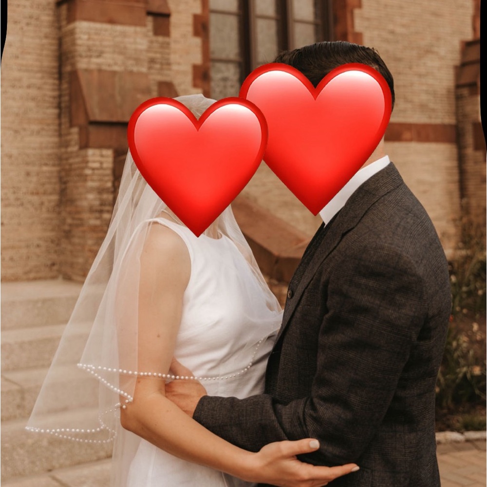 Double Tier Veil with Pearl Embroidery
